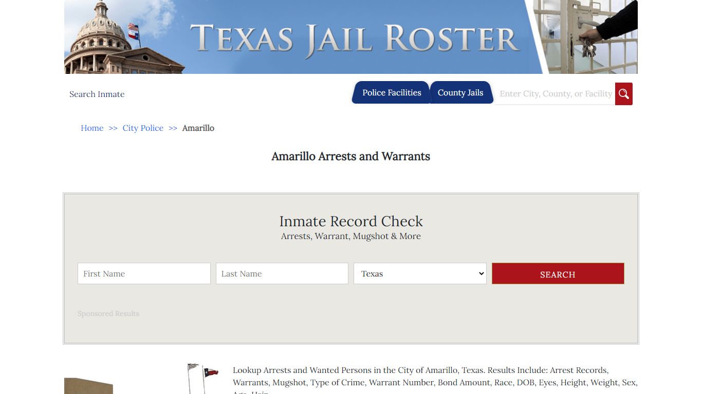 Amarillo Arrests and Warrants | Jail Roster Search